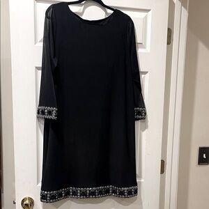 Tiana B. Black Dress with Silver Detailing